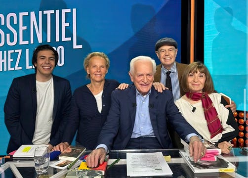 Thomas Lefort dans L'Essentiel chez Labro sur C8 avec Christine Okrent, Philippe Labro, Frédéric Mitterrand & Ariane Ascaride